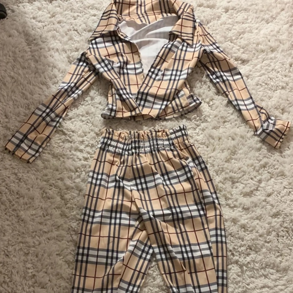 Plaid Two Piece Set (pant and blazer)